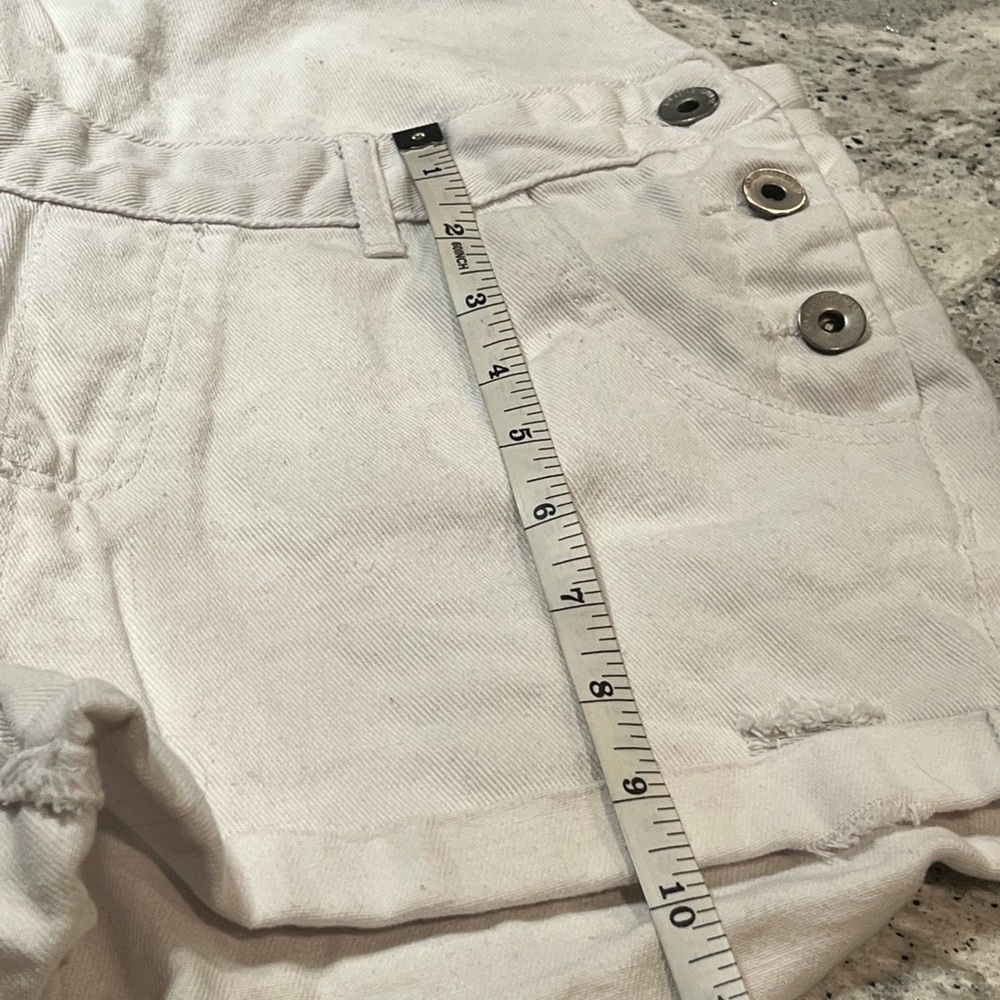 Cotton On White Denim Overall Shorts Size 8 - Picture 3 of 7
